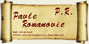 Pavle Romanović vizit kartica